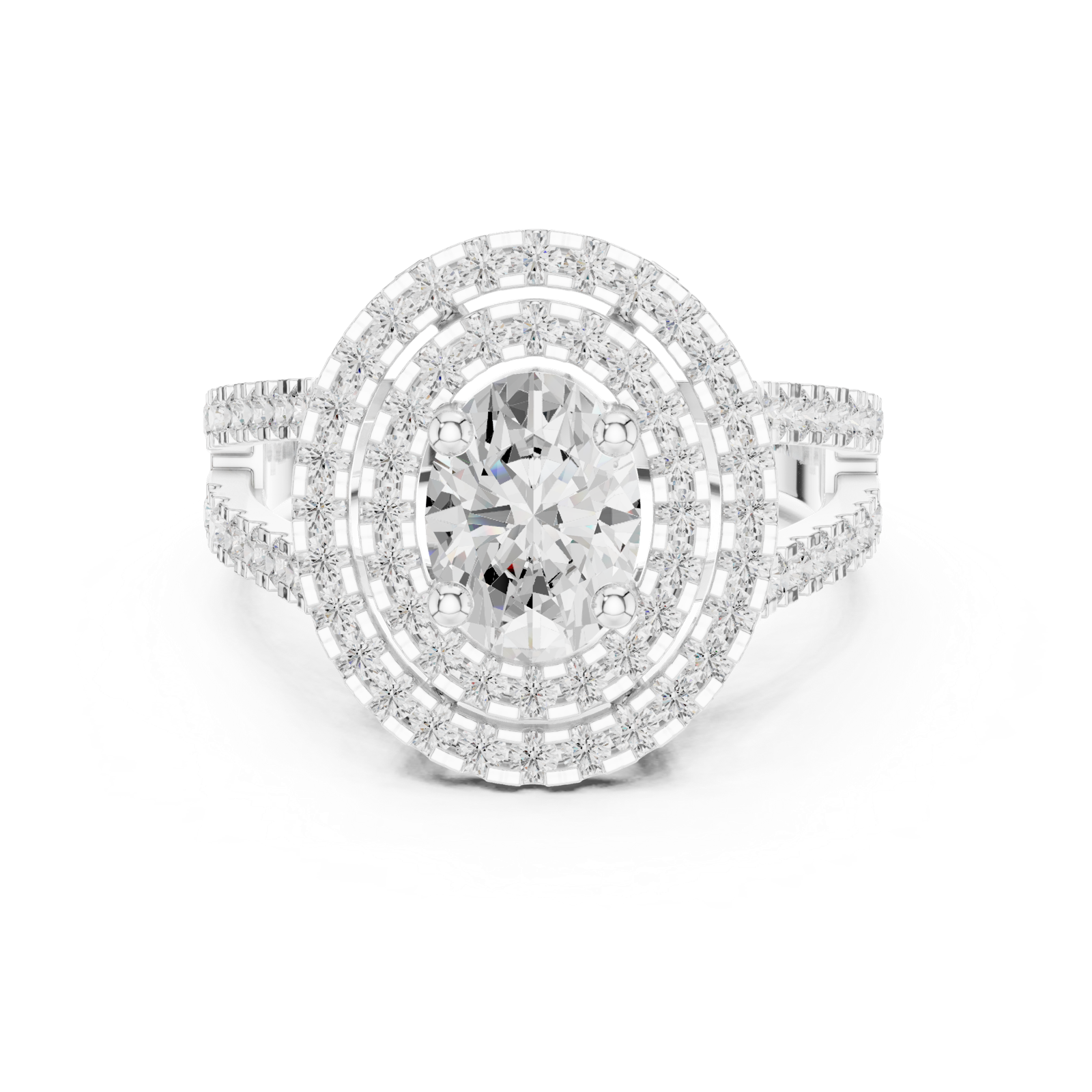 Gold Ring DDLR-348, White Gold, view 4