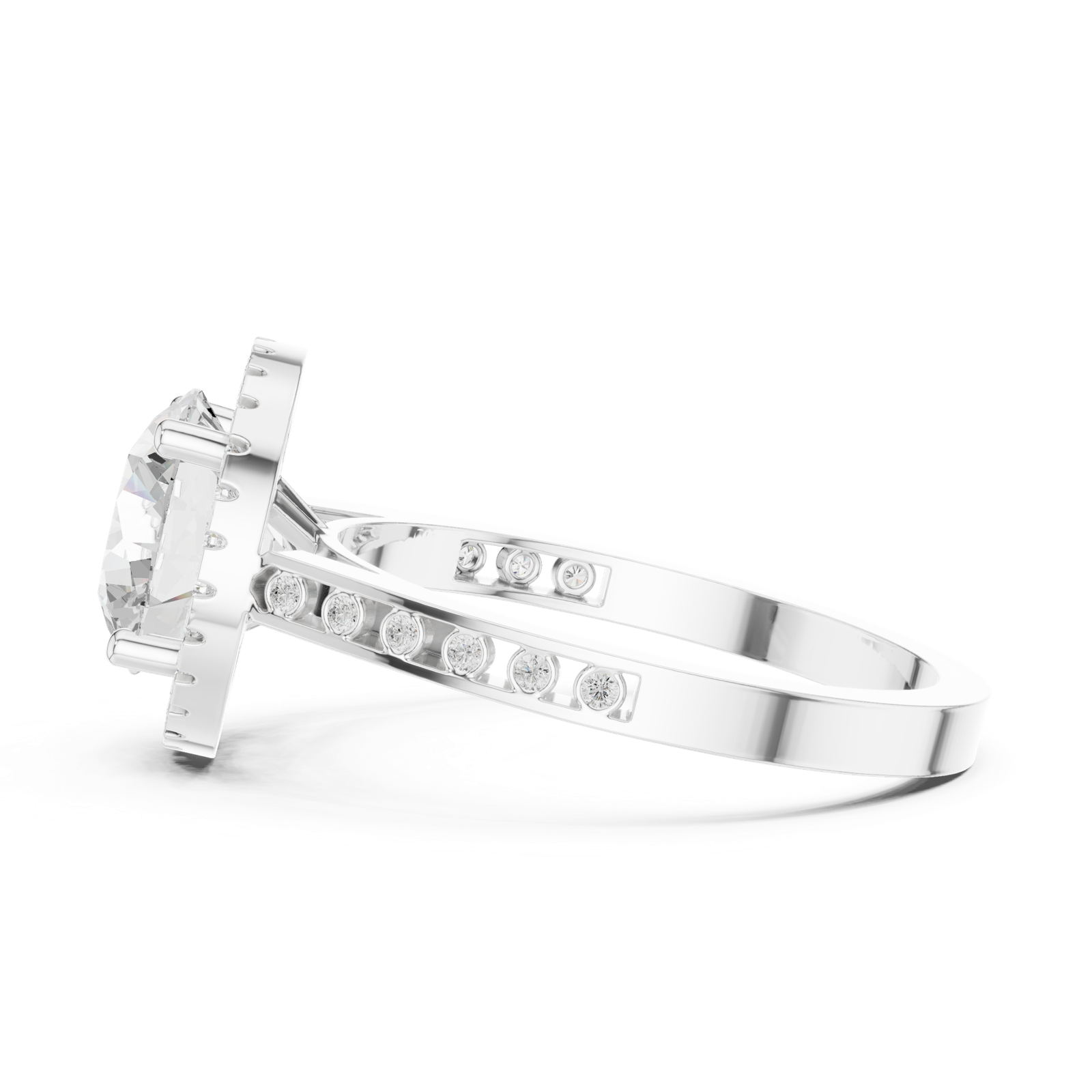 Gold Ring DDLR-349, White Gold, view 3