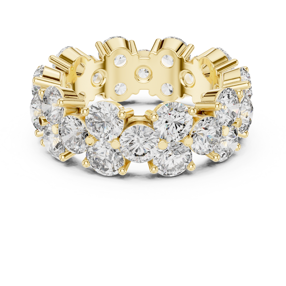 14K Solid Gold Lab Diamond Eternity Ring, Yellow Gold