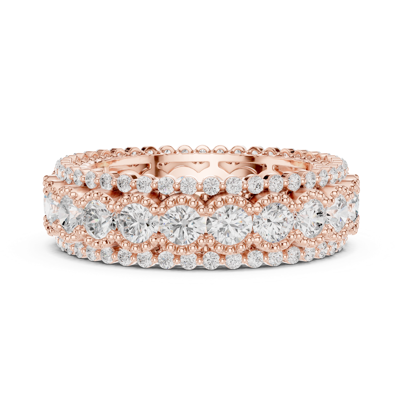 Gold Ring DDLR-367, Rose Gold, view 3