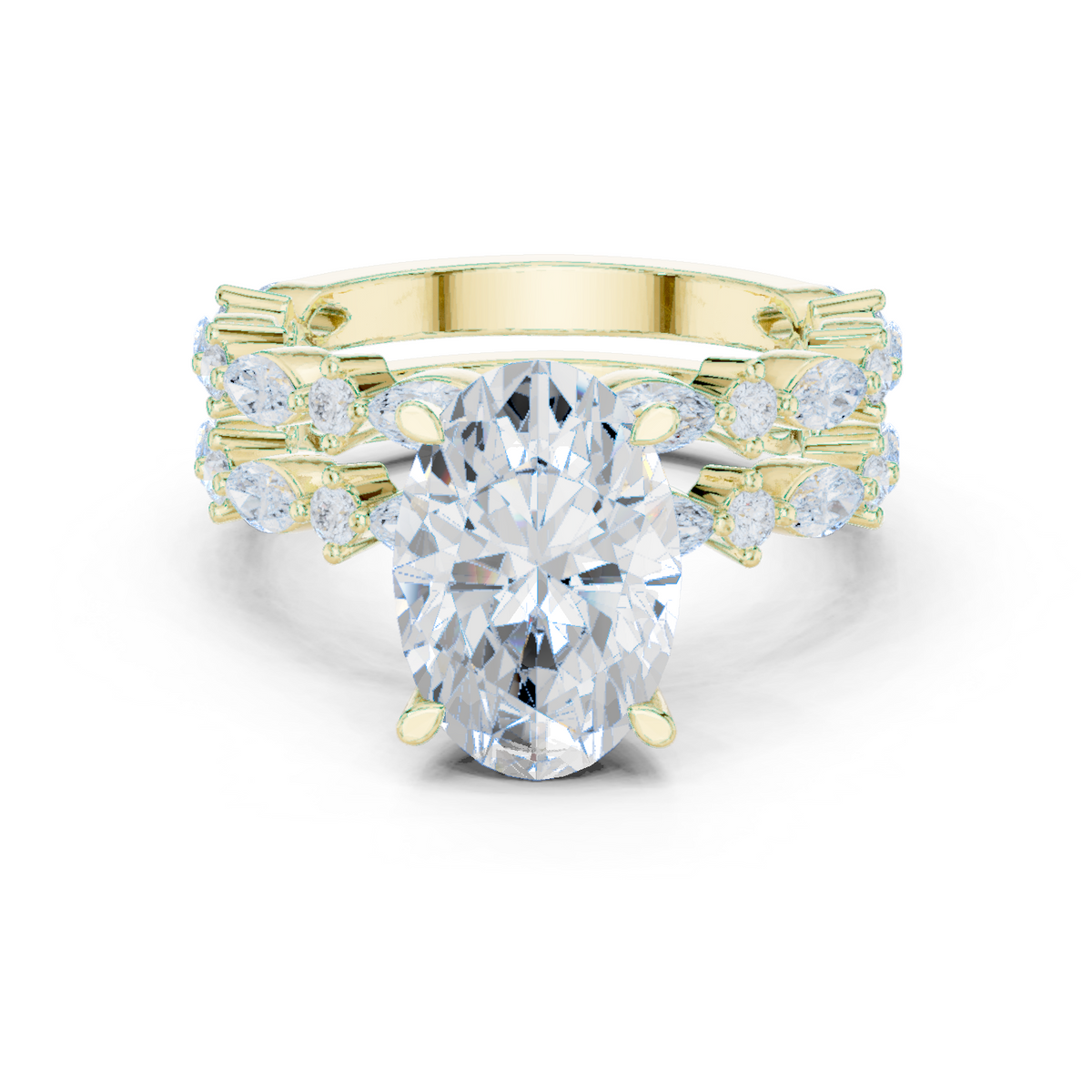 14K Solid Gold Lab Diamond Solitaire Ring, Yellow Gold