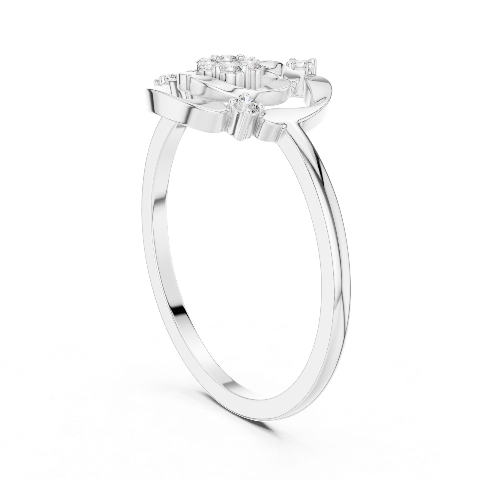 Gold Ring DR-6199, White Gold, view 1