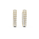 14K Solid Gold Lab Diamond Huggie Earrings, Yellow Gold