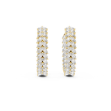 14K Solid Gold Lab Diamond Huggie Earrings, Yellow Gold
