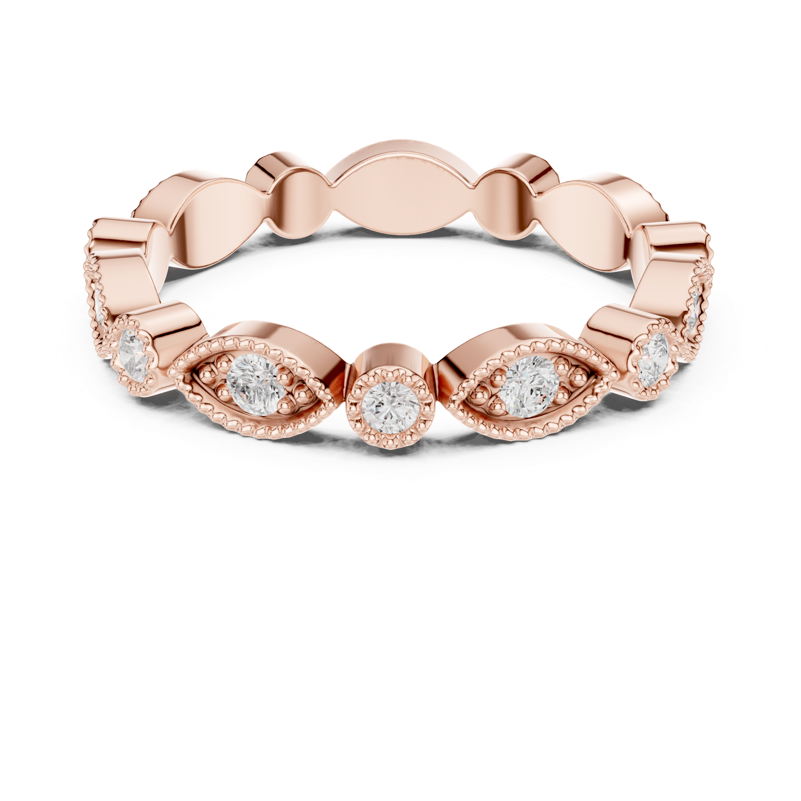 Gold Ring DDLR-372, Rose Gold, view 4