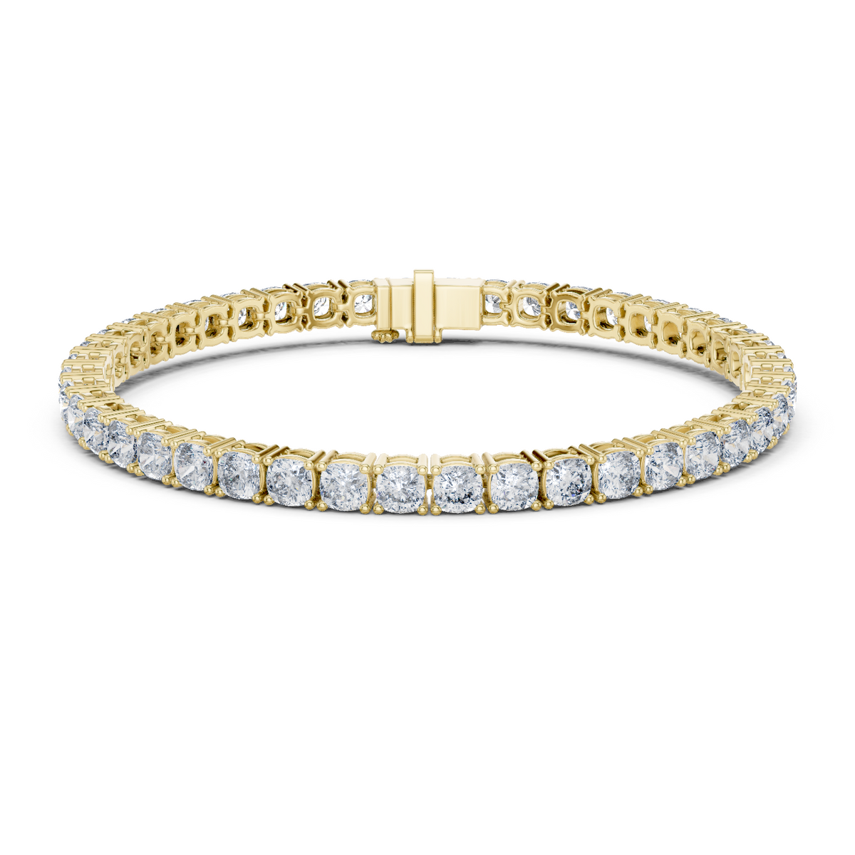14K Solid Gold Lab Diamond Bracelet, Yellow Gold