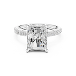 Gold Ring DDLR-259, Radiant center stone, White Gold, view 4