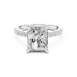 Gold Ring DDLR-259, Radiant center stone, White Gold, view 4