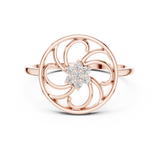 Gold Ring DR-6231, Rose Gold, view 4