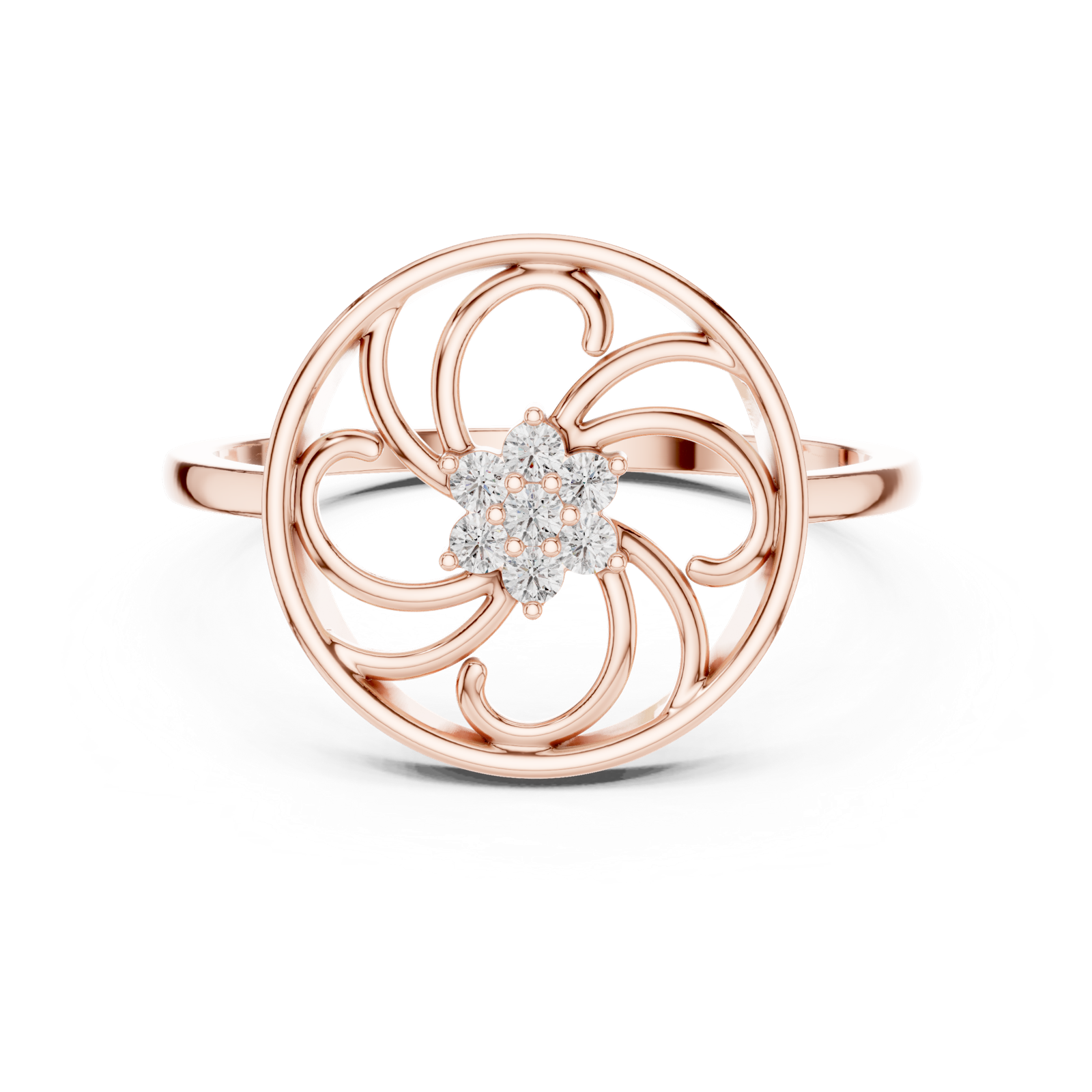 Gold Ring DR-6231, Rose Gold, view 4