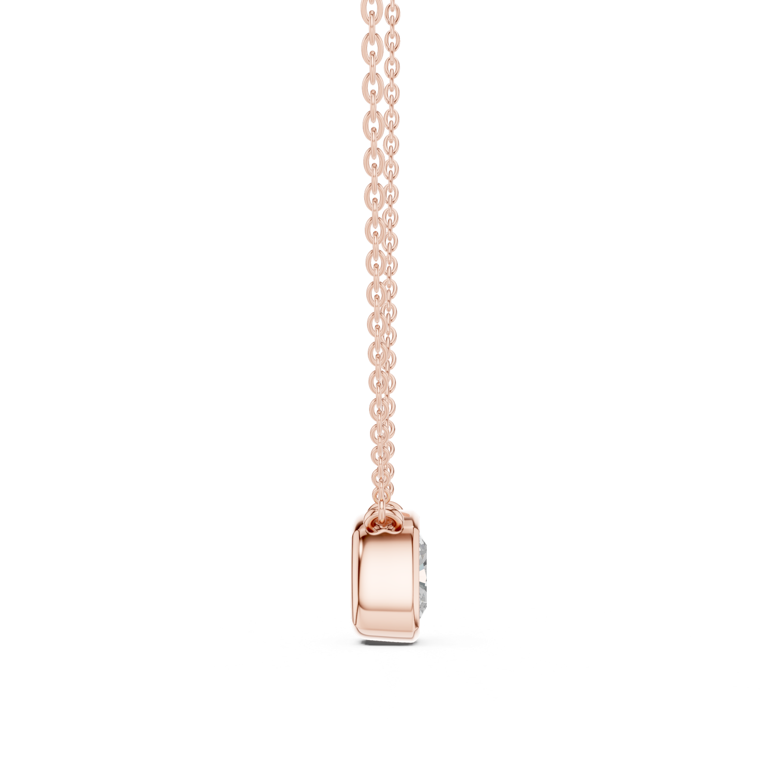 Gold Jewelry, Cushion center stone, Rose Gold, view 3