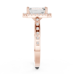 Gold Ring DDLR-349, Emerald center stone, Rose Gold, view 3