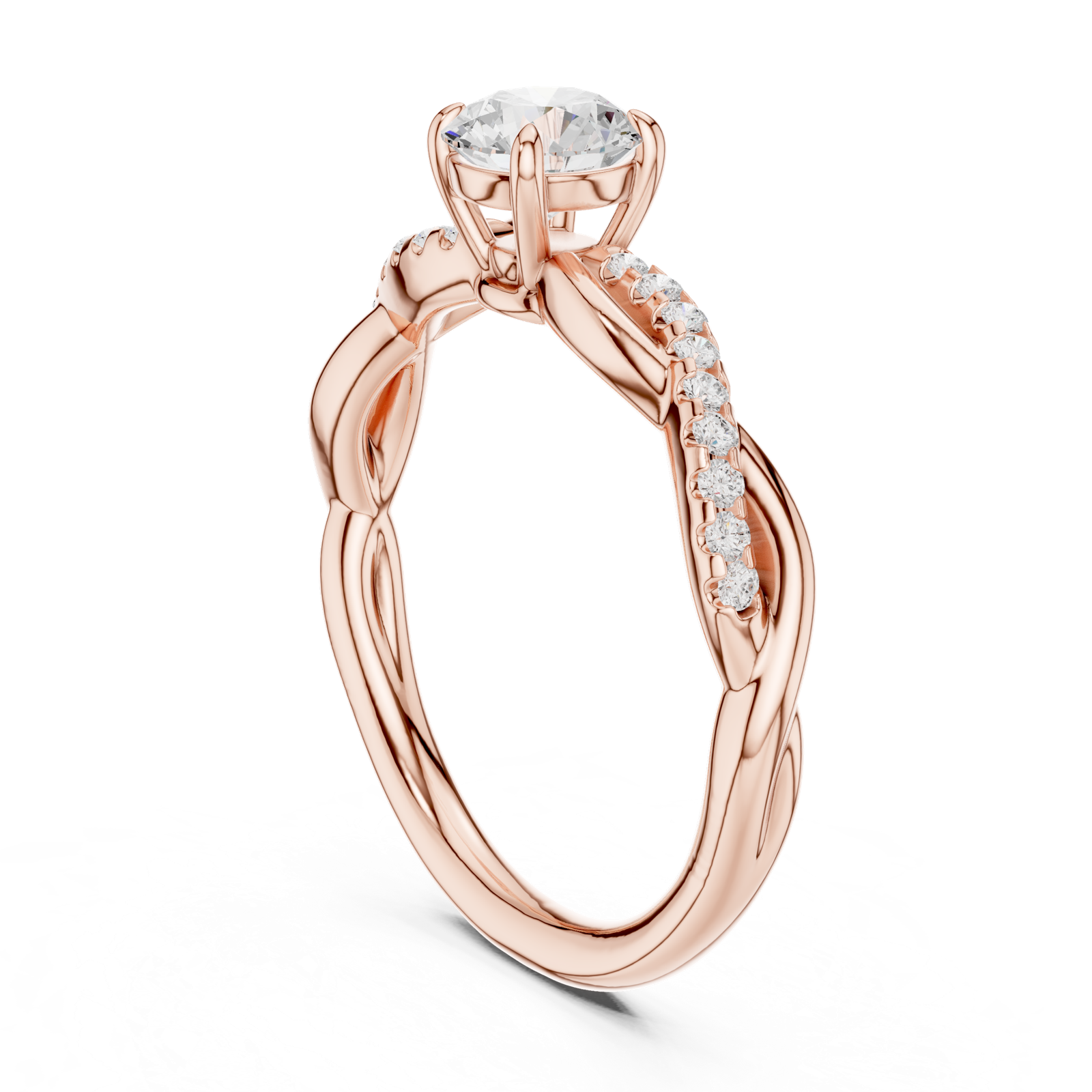Gold Ring DDLR-589, Rose Gold, view 1