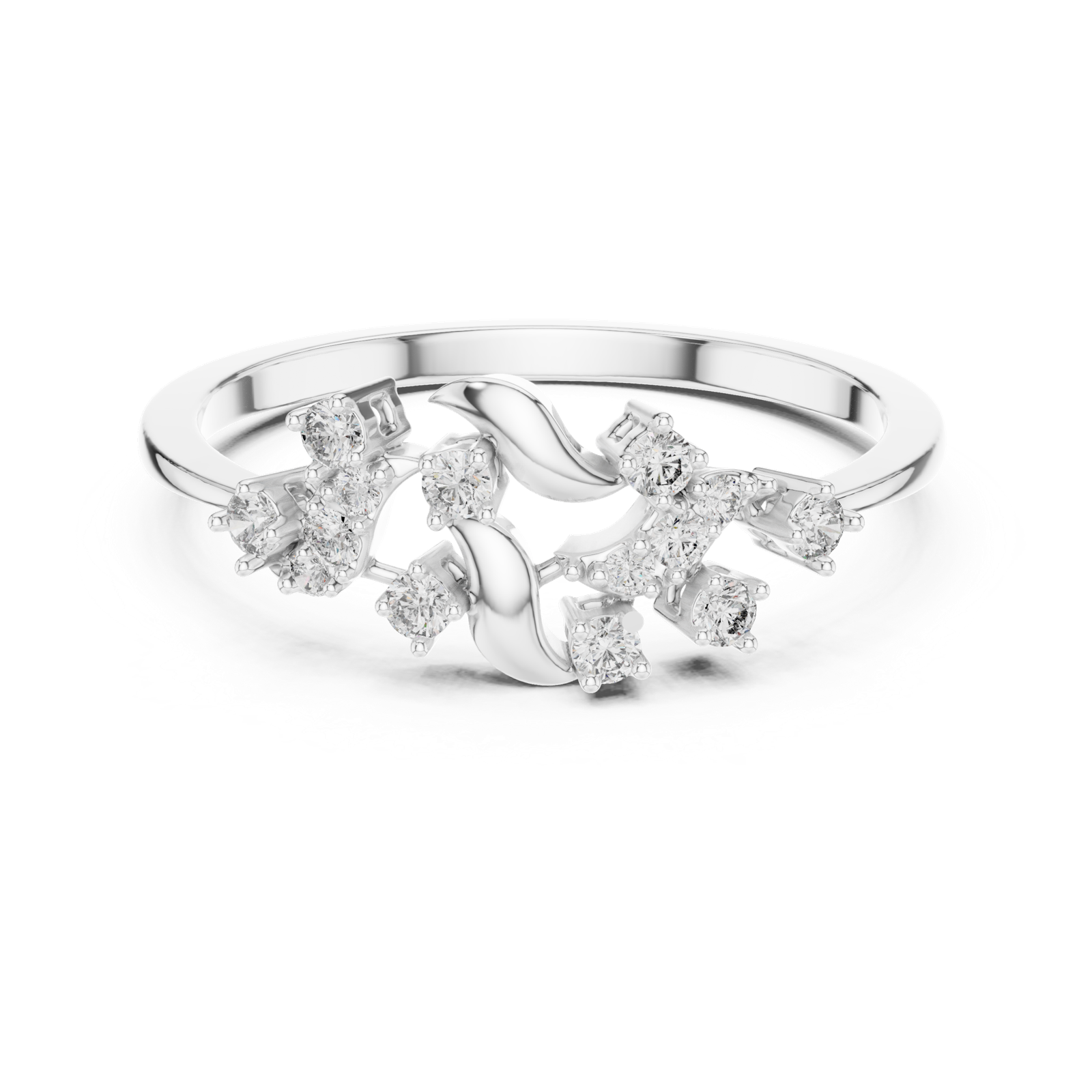 Gold Ring LR-01 (68), White Gold, view 4