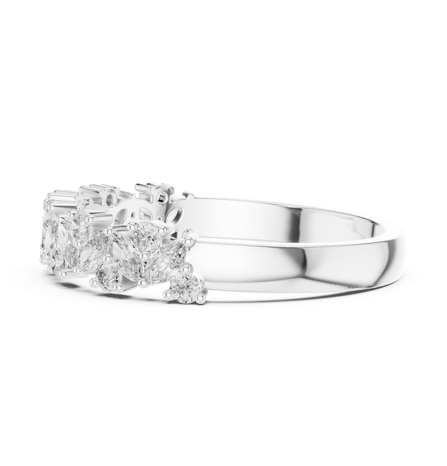 Gold Ring HLR-21, White Gold, view 3