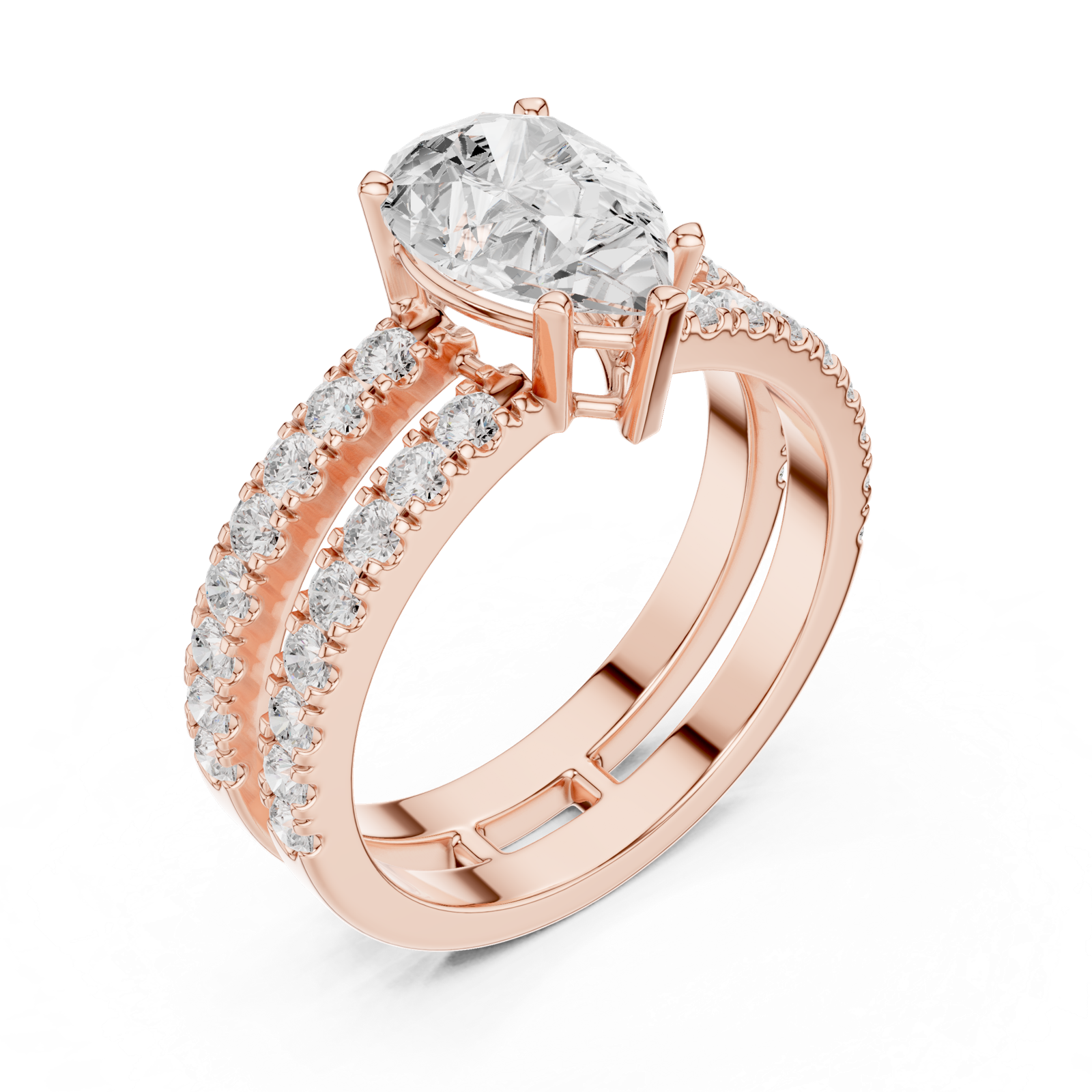 Gold Ring DDLR-1094, Rose Gold, view 2