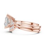 Gold Ring DDLR-440, Princess center stone, Rose Gold, view 3