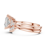 Gold Ring DDLR-440, Princess center stone, Rose Gold, view 3