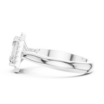 Gold Ring DDLR-338, Radiant center stone, White Gold, view 3