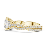 Gold Ring DDLR-281, Round center stone, Yellow Gold, view 3