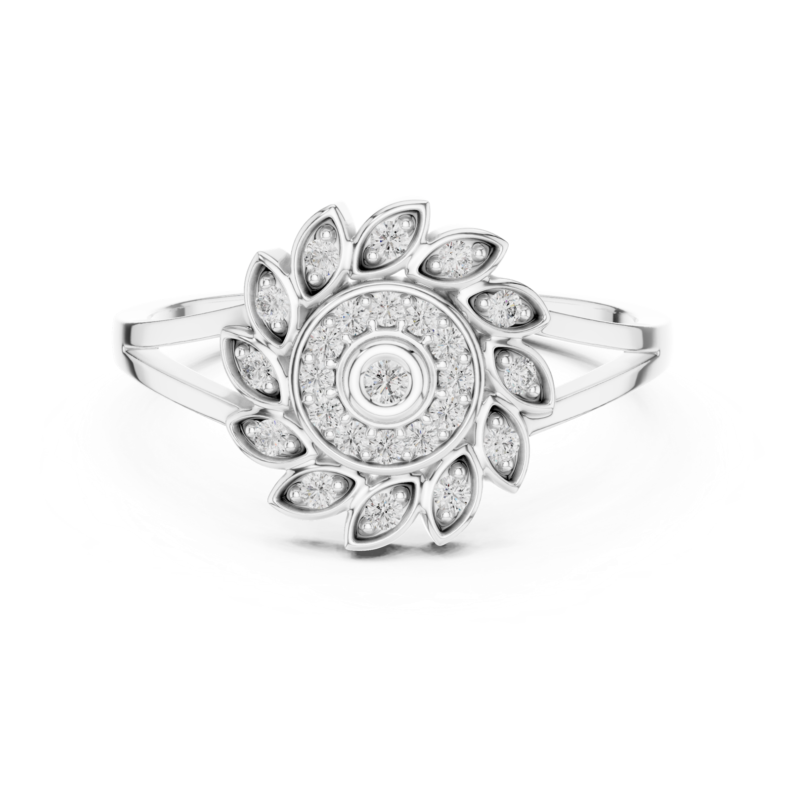 Gold Ring DR-6296, White Gold, view 4