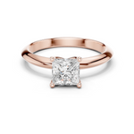 Gold Jewelry L36-6, Princess center stone, Rose Gold