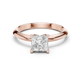 Gold Jewelry L36-6, Princess center stone, Rose Gold