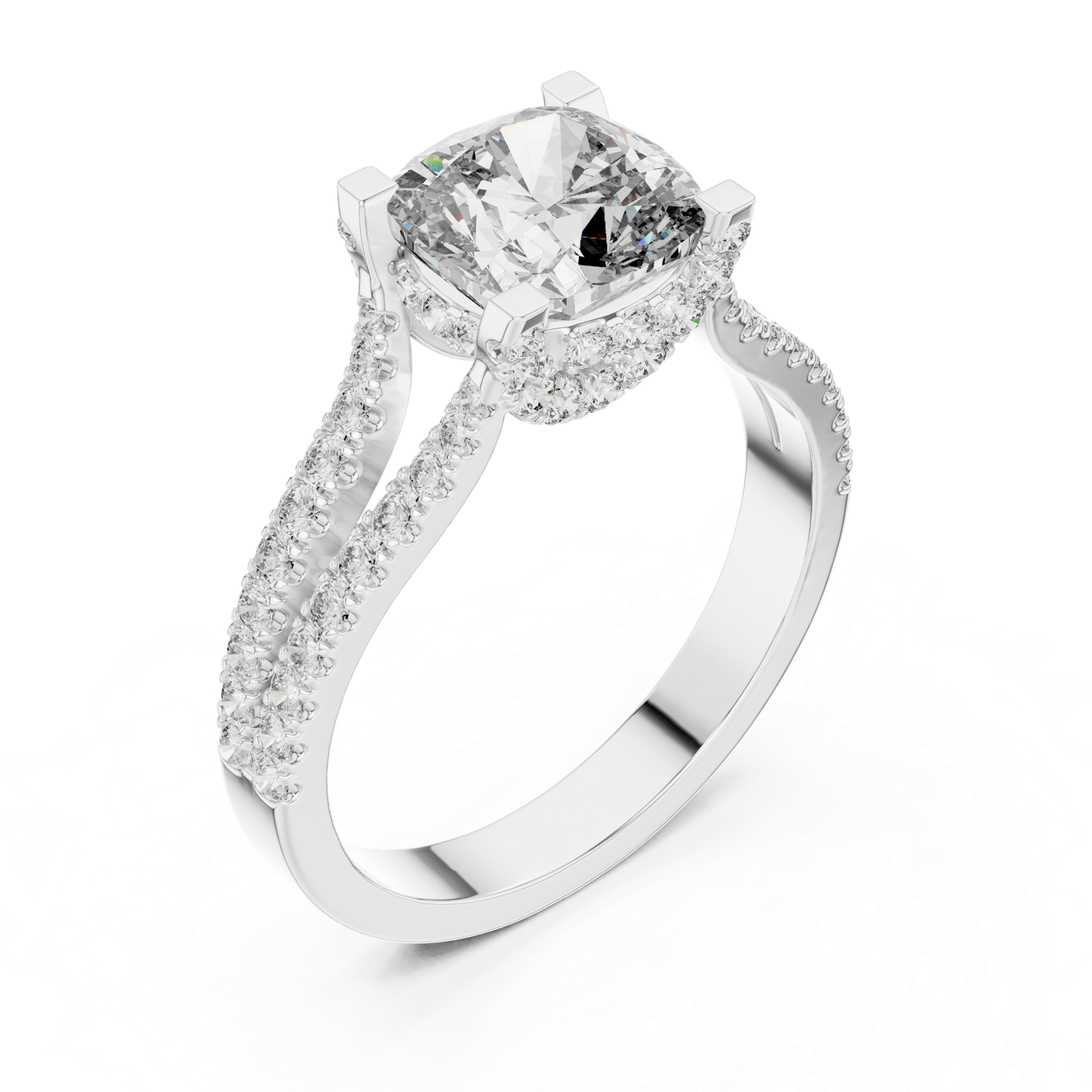 Gold Ring DDLR-182, White Gold, view 2