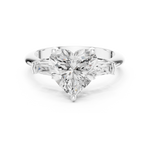 Gold Jewelry L35-67, Heart center stone, White Gold, view 4