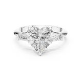 Gold Jewelry L35-67, Heart center stone, White Gold, view 4