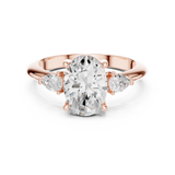 Gold Jewelry L35-66, Oval center stone, Rose Gold, view 4