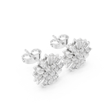 Gold Earrings AER-102, White Gold, view 2