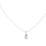 14K Solid Gold Lab Diamond Solitaire Pendant Necklace, White Gold, view 1