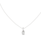 14K Solid Gold Lab Diamond Solitaire Pendant Necklace, White Gold, view 1