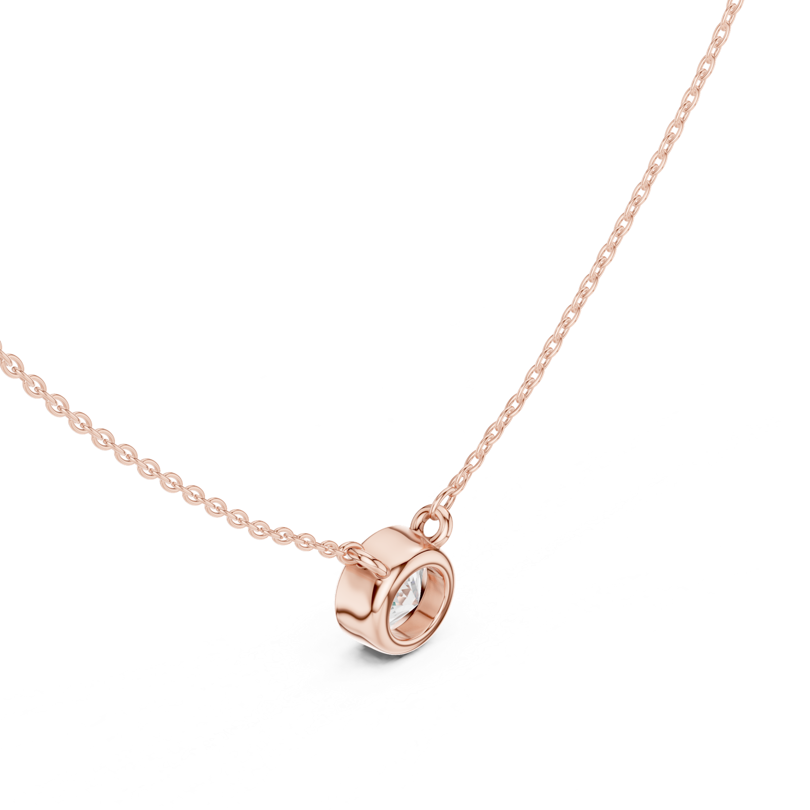Gold Jewelry DDPS-001, Round center stone, Rose Gold, view 2