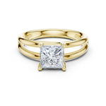 Gold Jewelry L36-9, Princess center stone, Yellow Gold