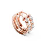 14K Solid Gold Lab Diamond Hoop Earrings, Rose Gold, view 1