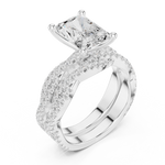 Gold Ring DDLR-300, Radiant center stone, White Gold, view 2