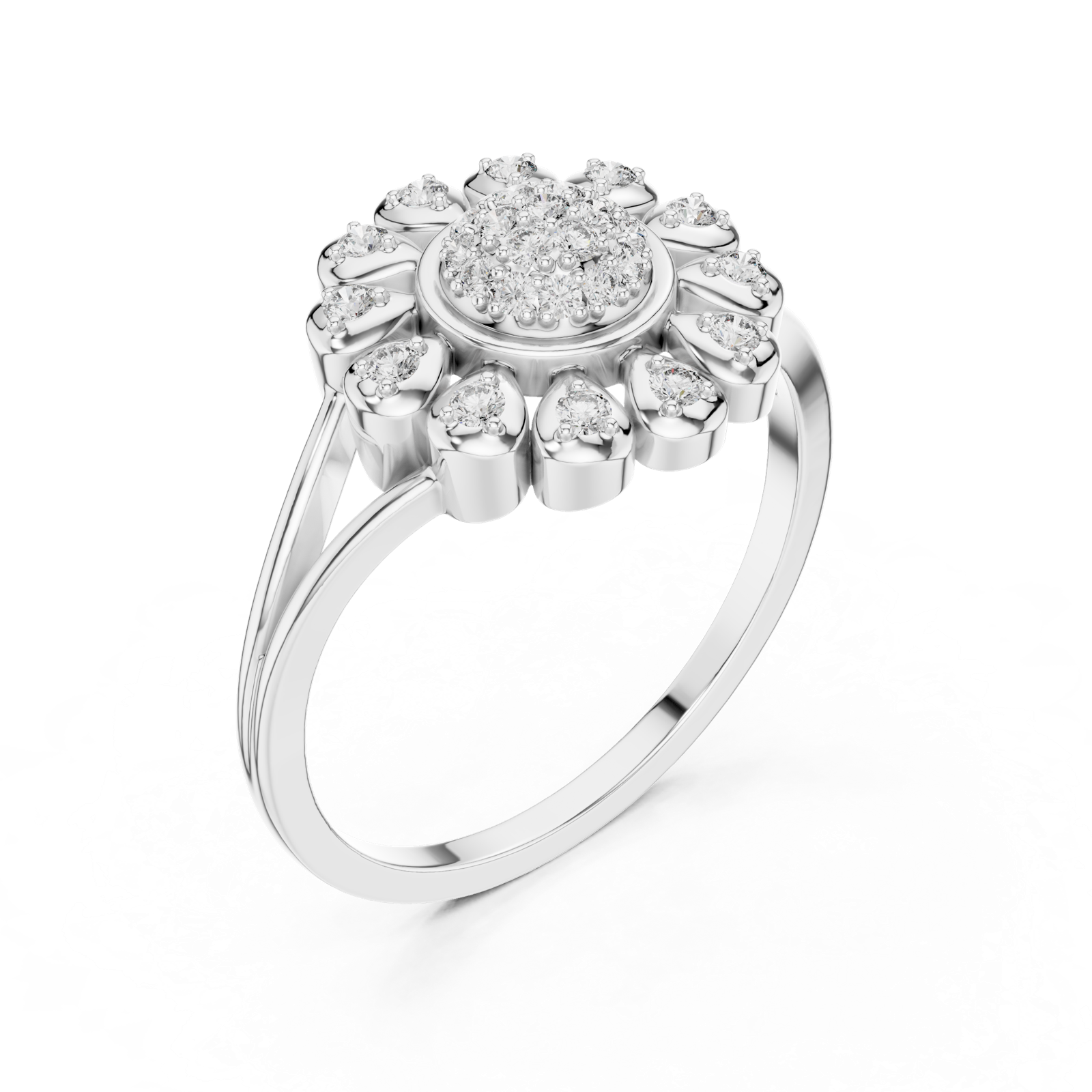 Gold Ring DR-6295, White Gold, view 2