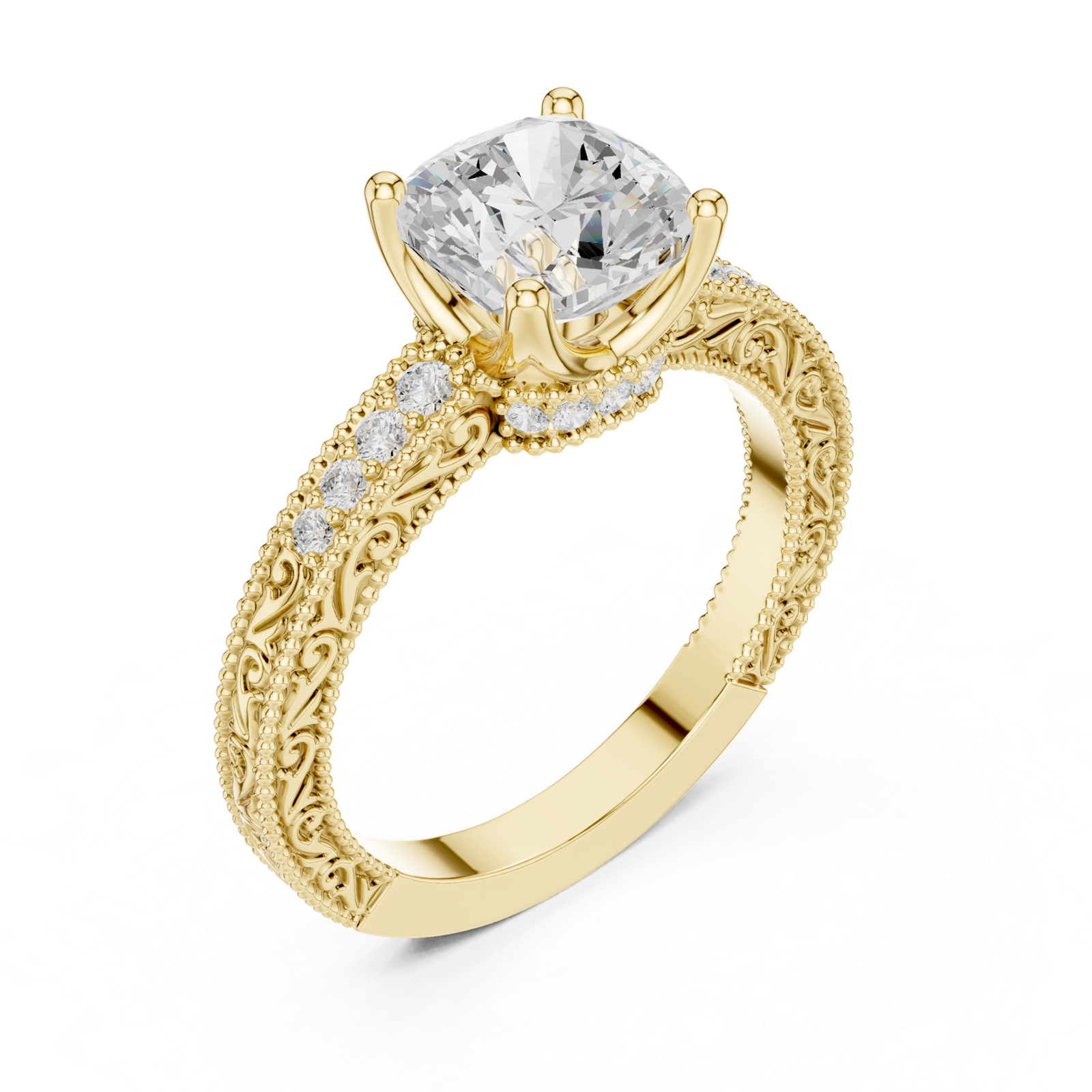 Gold Ring DDLR-977, Yellow Gold, view 2
