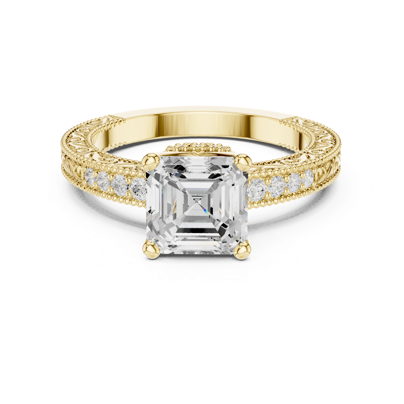 Gold Ring DDLR-976, Yellow Gold, view 4