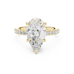 Gold Ring DDLR-259, Pear center stone, Yellow Gold, view 4