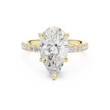 Gold Ring DDLR-259, Pear center stone, Yellow Gold, view 4
