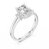 Gold Ring DDLR-038, Emerald center stone, White Gold, view 2