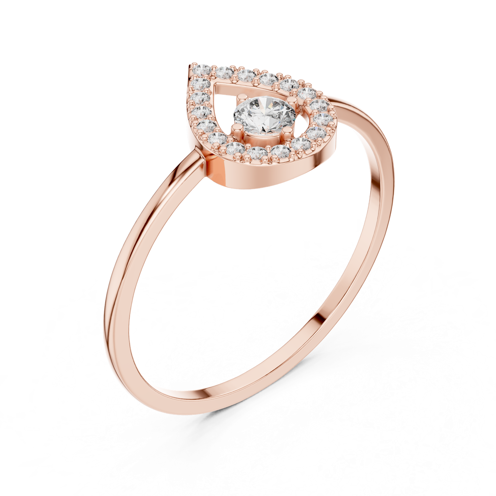 Gold Ring DR-6161, Rose Gold, view 2