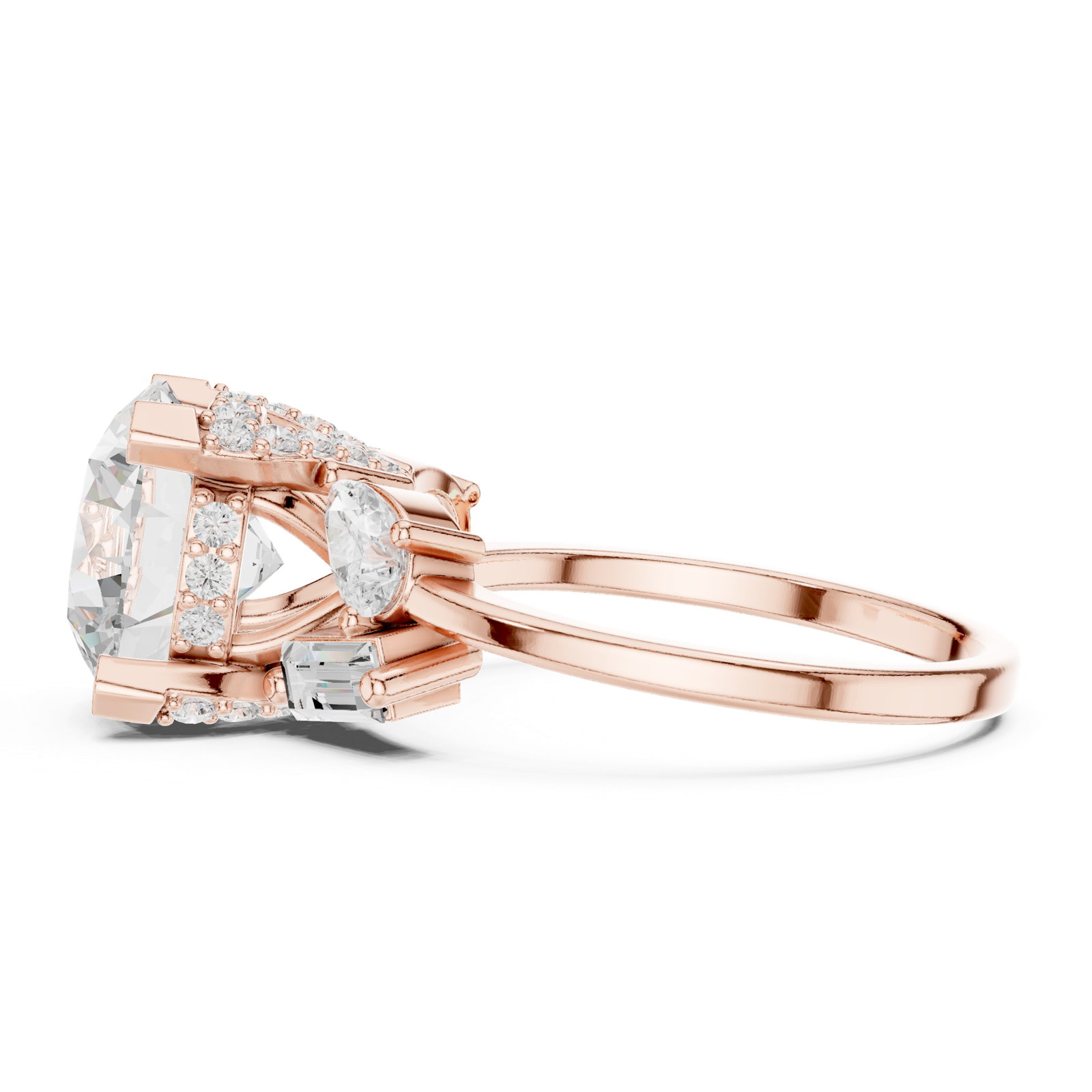 Gold Ring DDLR-447, Rose Gold, view 3