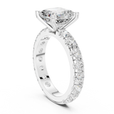 Gold Jewelry, Asscher center stone, White Gold, view 1