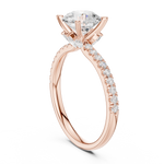 Gold Ring DDLR-256, Round center stone, Rose Gold, view 1