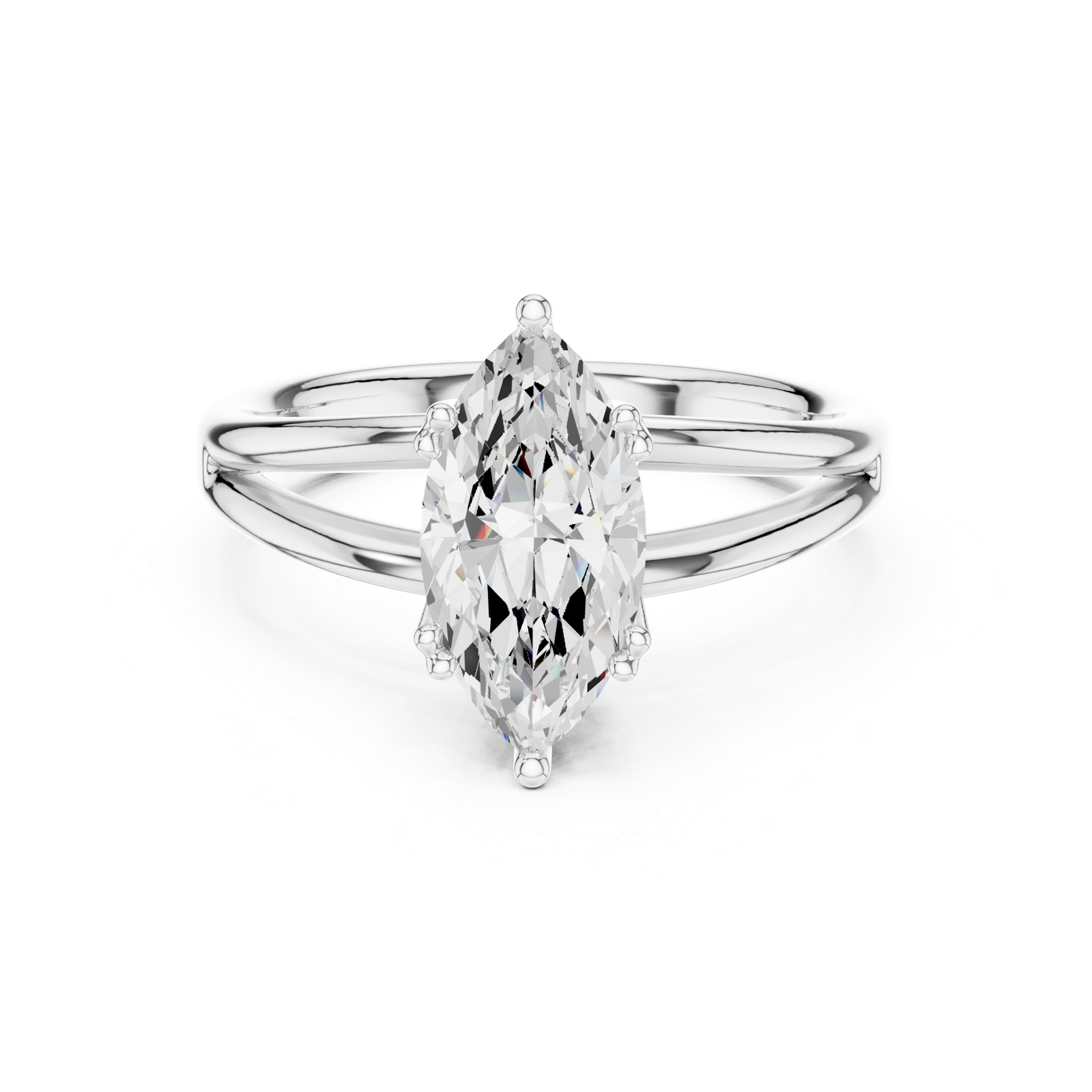 Gold Jewelry L36-7, Marquise center stone, White Gold, view 4