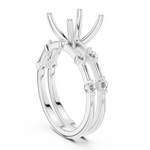Gold Ring DDLR-441, Princess center stone, White Gold, view 1